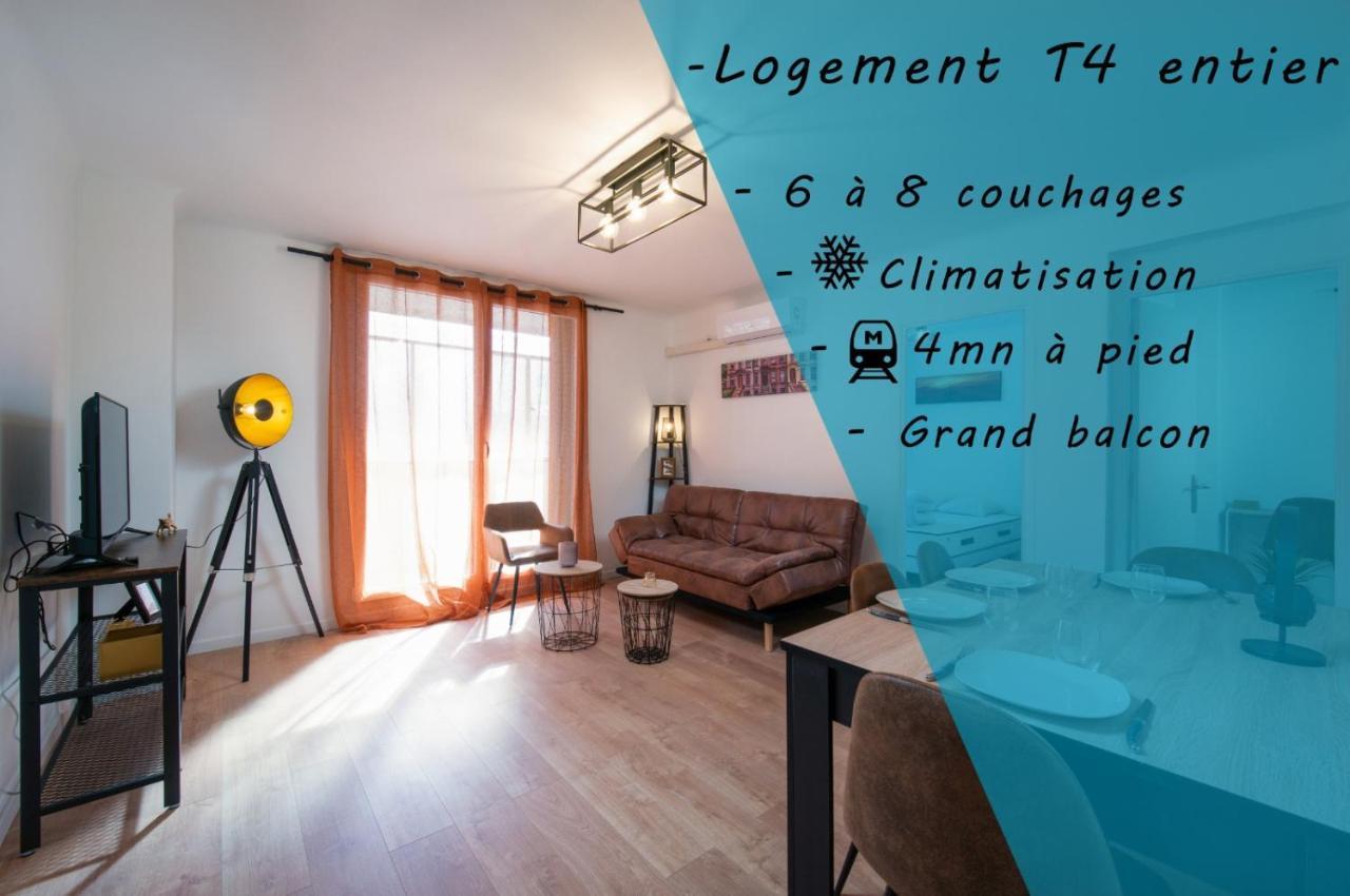 Grand Appartement 3 Chambres Avec Clim Et Balcon Marseille Eksteriør billede